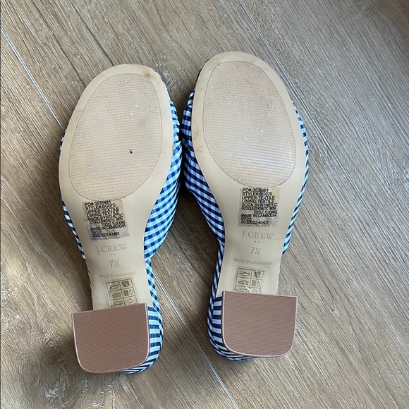 Gingham Printed Midblock Knot Heel Sandals - Picture 7 of 7